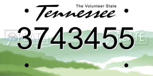 3743455 Tennessee License Plate