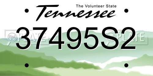 37495S2 Tennessee License Plate
