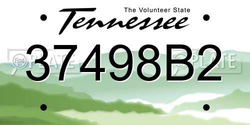 37498B2 Tennessee License Plate