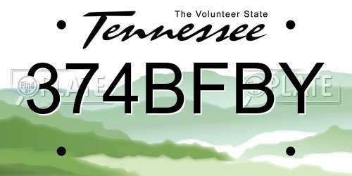 374BFBY Tennessee License Plate