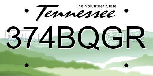 374BQGR Tennessee License Plate