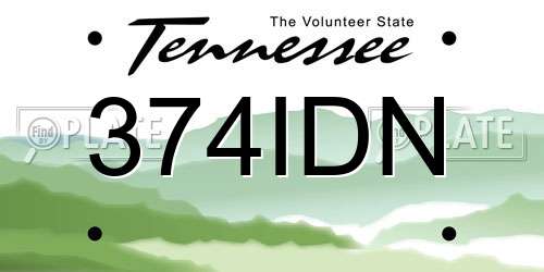 374IDN Tennessee License Plate