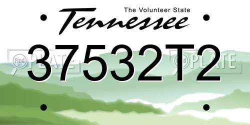 37532T2 Tennessee License Plate