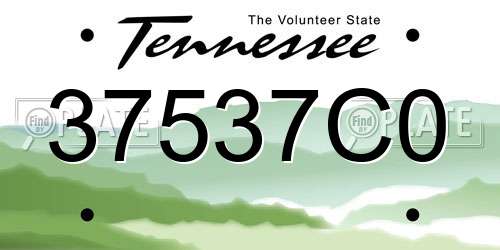 37537C0 Tennessee License Plate