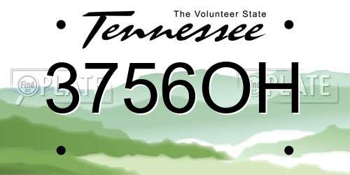 3756OH Tennessee License Plate