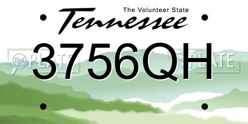 3756QH Tennessee License Plate