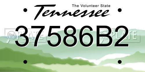 37586B2 Tennessee License Plate