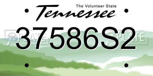 37586S2 Tennessee License Plate