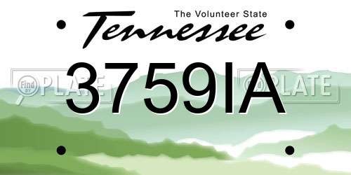 3759IA Tennessee License Plate