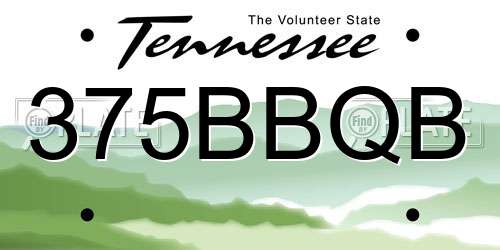 375BBQB Tennessee License Plate