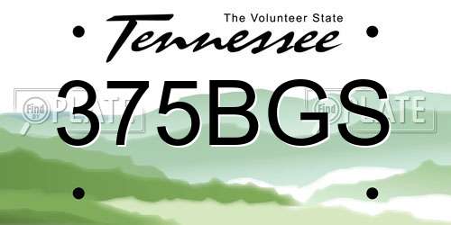 375BGS Tennessee License Plate