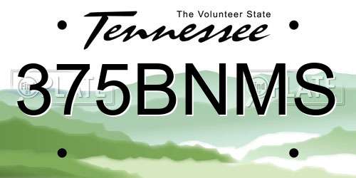 375BNMS Tennessee License Plate