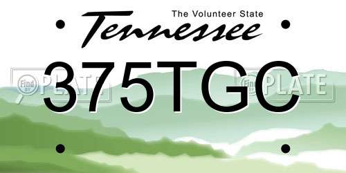 375TGC Tennessee License Plate
