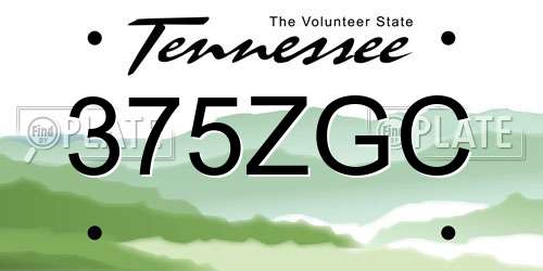 375ZGC Tennessee License Plate