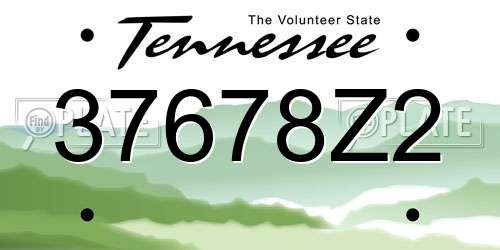 37678Z2 Tennessee License Plate