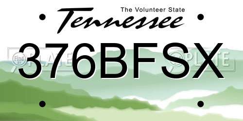 376BFSX Tennessee License Plate