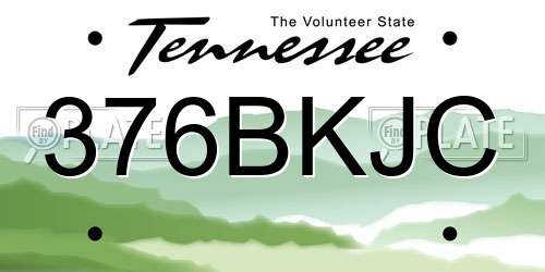 376BKJC Tennessee License Plate