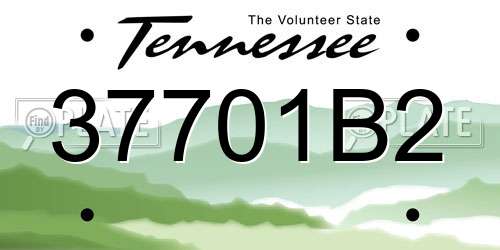 37701B2 Tennessee License Plate