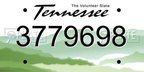 3779698 Tennessee License Plate