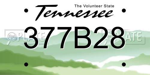 377B28 Tennessee License Plate