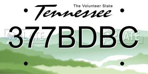 377BDBC Tennessee License Plate