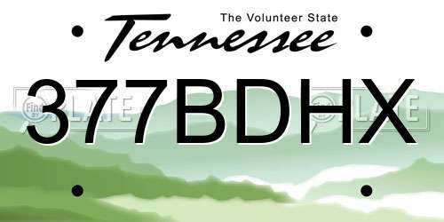 377BDHX Tennessee License Plate