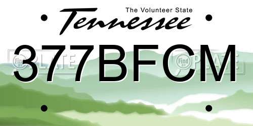 377BFCM Tennessee License Plate