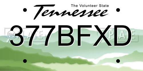 377BFXD Tennessee License Plate