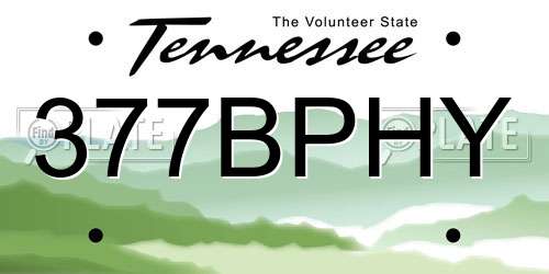 377BPHY Tennessee License Plate