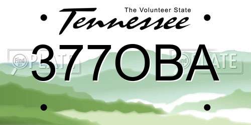 377OBA Tennessee License Plate