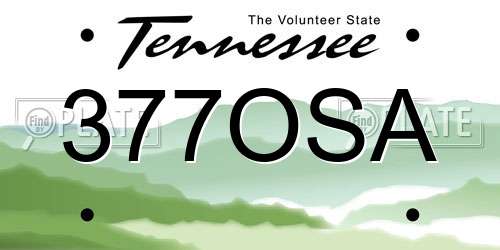 377OSA Tennessee License Plate