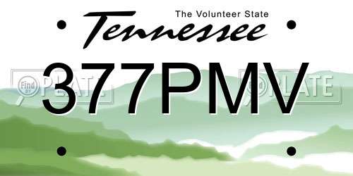 377PMV Tennessee License Plate