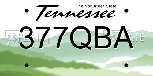 377QBA Tennessee License Plate
