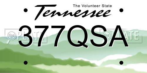 377QSA Tennessee License Plate