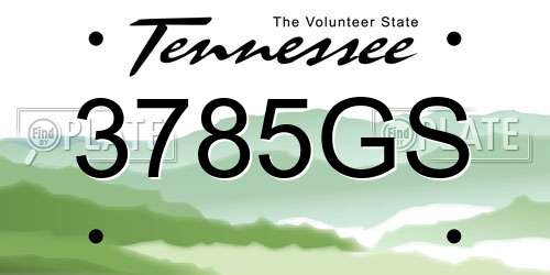 3785GS Tennessee License Plate