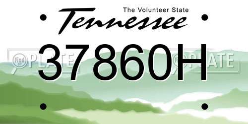 37860H Tennessee License Plate