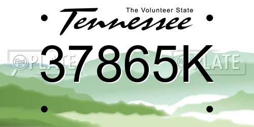 37865K Tennessee License Plate