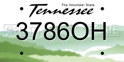 3786OH Tennessee License Plate