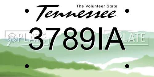 3789IA Tennessee License Plate