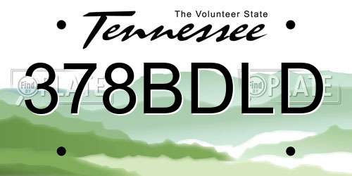 378BDLD Tennessee License Plate