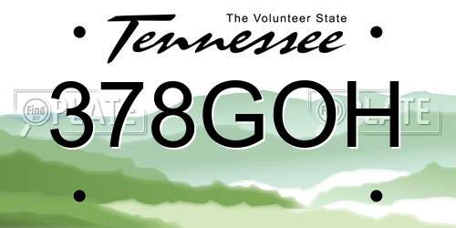 378GOH Tennessee License Plate