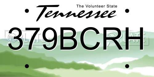 379BCRH Tennessee License Plate
