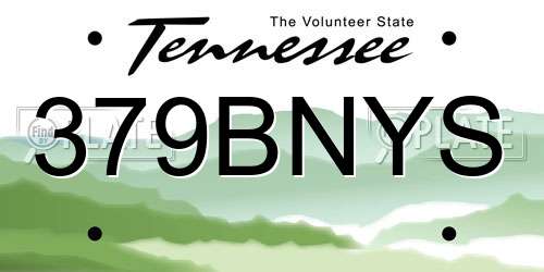 379BNYS Tennessee License Plate