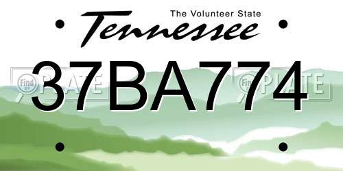 37BA774 Tennessee License Plate