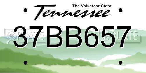 37BB657 Tennessee License Plate