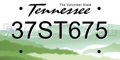 37ST675 Tennessee License Plate
