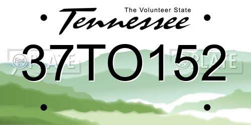 37TO152 Tennessee License Plate