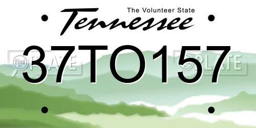 37TO157 Tennessee License Plate
