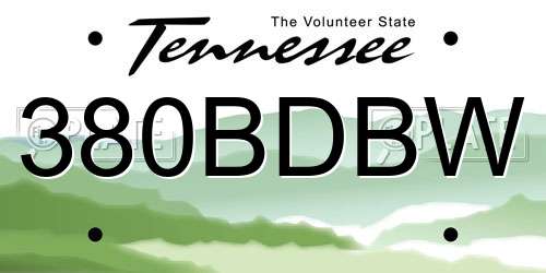 380BDBW Tennessee License Plate