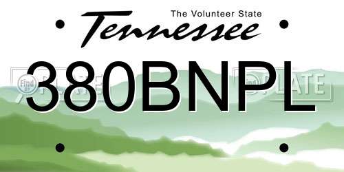 380BNPL Tennessee License Plate